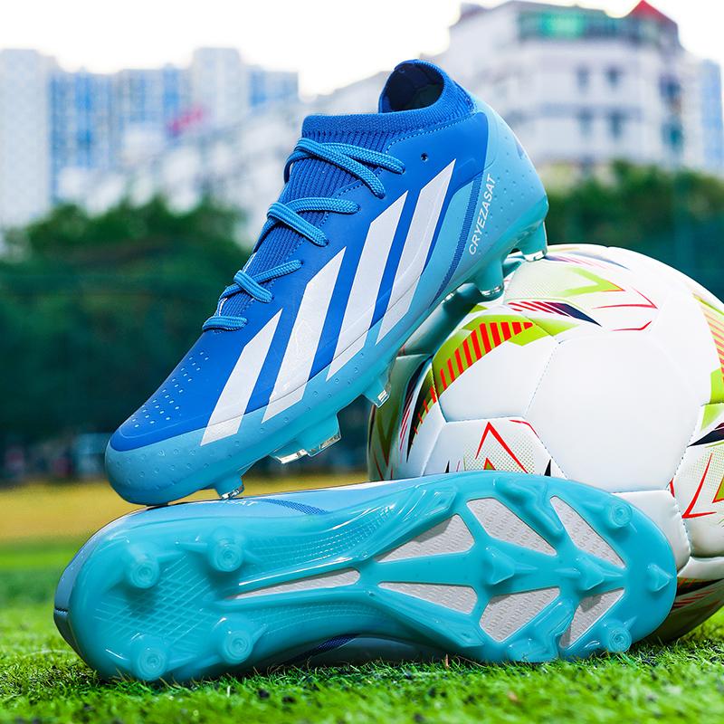 New Men Soccer Shoes Cleats Training Football Boots Sport Boys Long Spikes Outdoor Non Slip Adult Breathable Match Comfortable