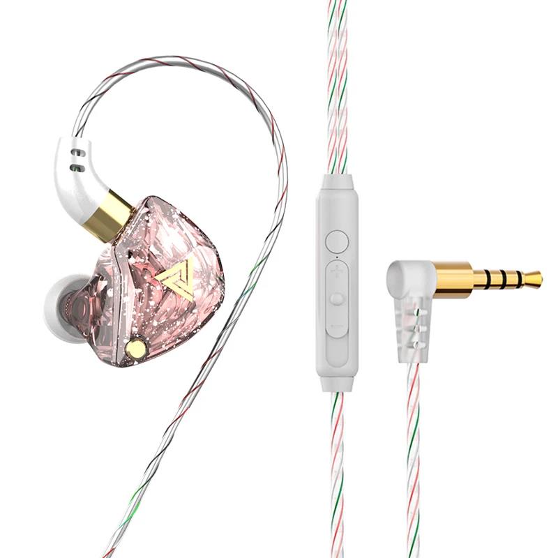 QKZ CK5 Wired Earphones In-Ear Headphones with Mic Volume Control HiFi Stereo Sound Deep Bass Tangle-Free for Phone Laptop PC