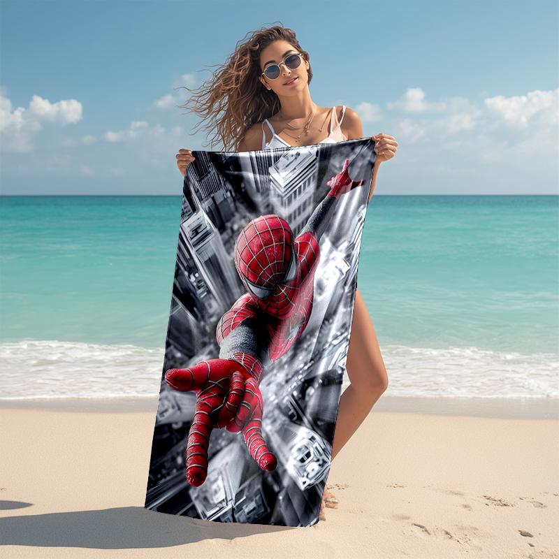Spider-Man beach towel Outdoor camping Beach towel for vacation swim Outdoor pool Absorbent bath towel