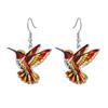 Set de Broche y Collar de Colibrí Colorido con Diseño de Pájaro en Acero Inoxidable, con Pendientes Resistentes al Descoloramiento y Anillo de Gancho