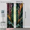 2pcs, 2D flat printing Window Treatment Curtains green leaf Versatile Durable Polyester,Without Electricity Spring Party &