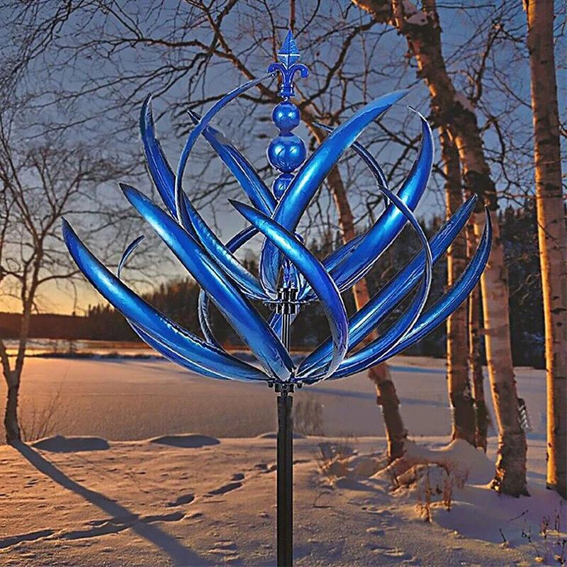 Metal Iron Art Rotating Windmill Halo Wind Spinner Chime Courtyard Decoration