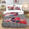 Racing Sports Car Print Bedding Set: Customizable Three-Piece with Pillowcase
