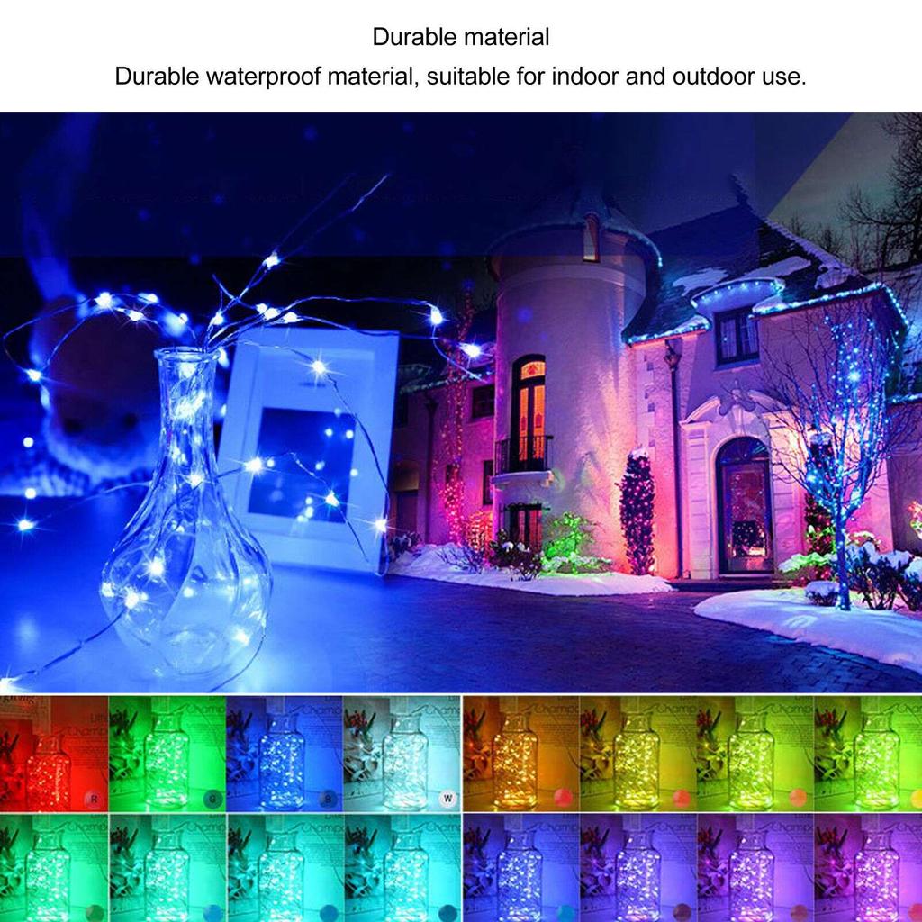 2pcs String Lights Remote Control LED Fairy Lights 16 Colors Twinkle Lights Waterproof Christmas Strings Lights for Indoors Outdoors