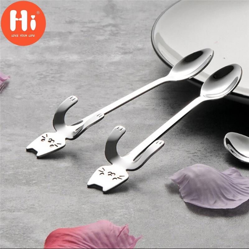 Hi 1 Pc Cute Cat Handle Small Spoon Ladle Hanging Coffee Spoon
