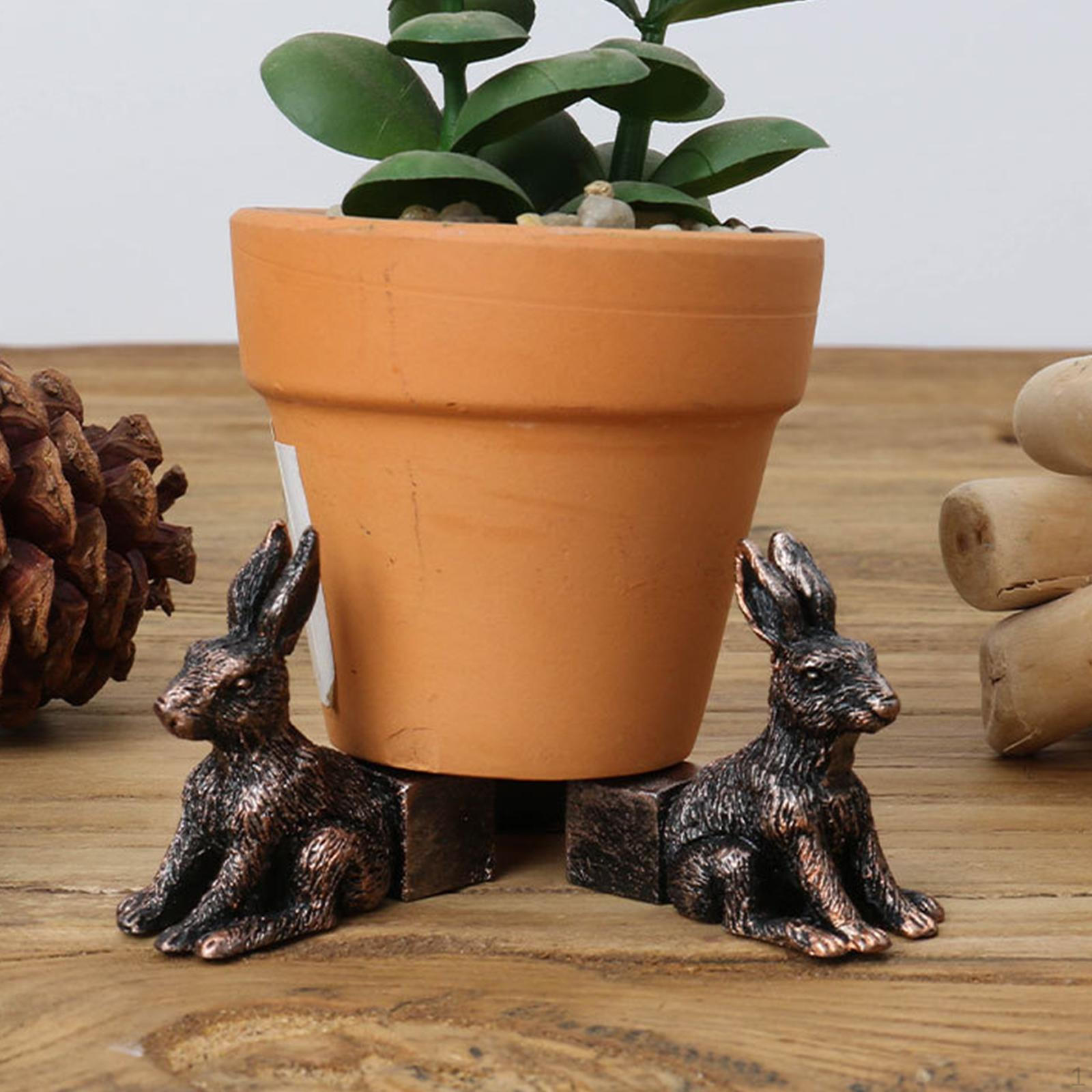 

3 ножки горшка, держатель для лифта, подставка для растений, ваза, стояки, статуя животного для парка, Rabbit 4.5x4.3x2cm