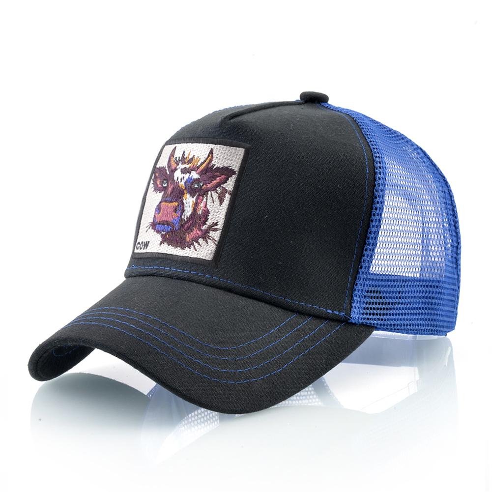 Atmungsaktive Mesh Baseball Cap Männer Neue Mode Trucker Caps Frauen Snapback Hip Hop Knochen Casquette Mit Kuh Patch Vier Saison hüte