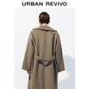 UR Women's Fall 2025 Elegant Sheepskin Belted Long Coat