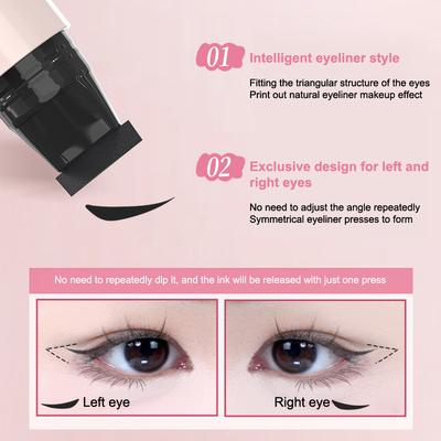 Double Head Eyeliner Stamp Integrated Eyeliner Stamp Precise Outline Signet Long-Lasting Eyeliner Liquid Pen Makeup Cosmetics