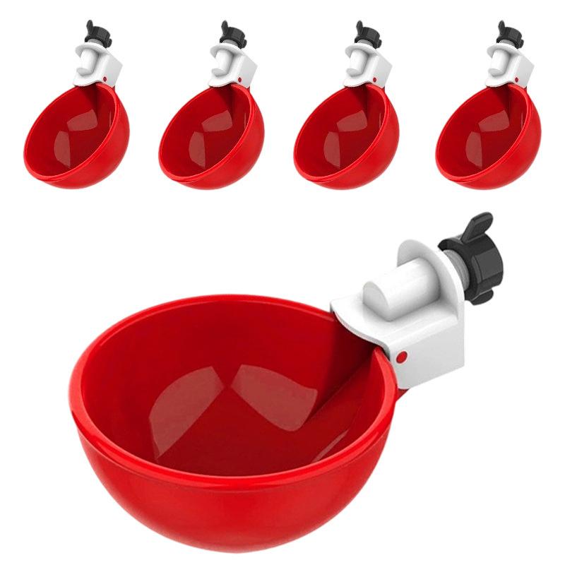 

5Pcs Automatic Drinking Bowl Chicken Drinker Hanging Water Cup For Backyard Poultry червоний