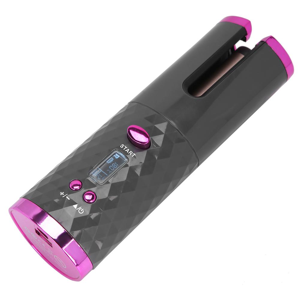 Cordless Automatic Curling Iron USB Rechargeable Hair Curler Portable Hair Curling WandGray