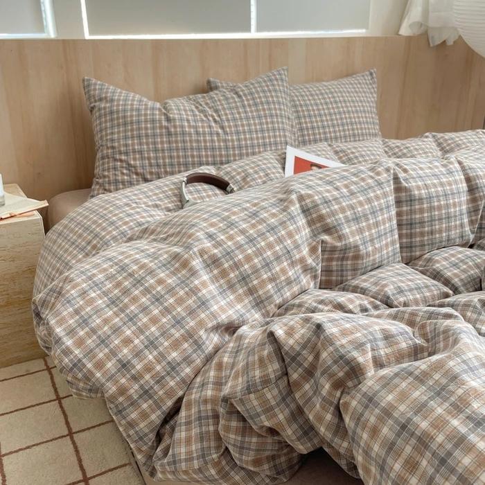 Nordic Sling Cotton Pink Stripes Duvet Cover 150x200 Size Girl's Room Housse Skin Friendly Breathable Comforter Sets