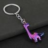 Dinosaur Keychain Alloy Material Durable Electroplated Cute Long Neck Brachiosaurus Charm for Keys Bags Kids Adults Gift in Phantom Green Colors