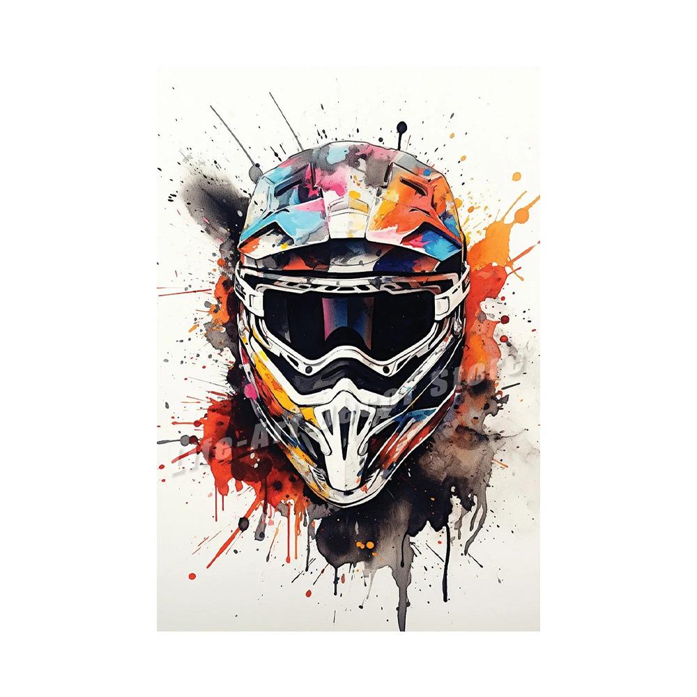 Watercolour Dirt Bike Motocross Posters Prints Canvas Painting Motorcycle Motorbike Wall Picture for Room Home Decor Biker Gift