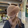 Warm Winter Plush Mongolian Hat Women Fur Bucket Cap Riding Thicken Fluffy Brimless Comfortable Fashion Outdoor Casual Soft Hat