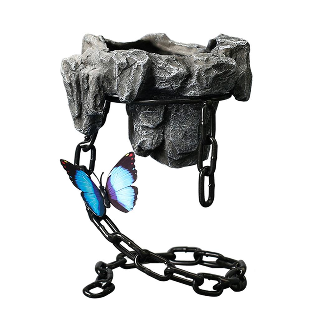 Iron Chain Suspended Flower Pot Metal Flower Container Organizer Accessory for Festival Holiday New Year Party Supplies