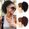 Synthetic Claw Clip In Bun Ponytail Hair Extensions Curly Wavy Ponytail Fluffy Ponytails Hairpiece For Women Daily Cosplay Party Wear