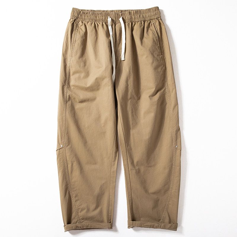 American-Style Men's Casual Pants, Spring and Autumn 2025 New Model, Pure Cotton, Men's Straight Loose Wide-Leg Long Pants, Trendy