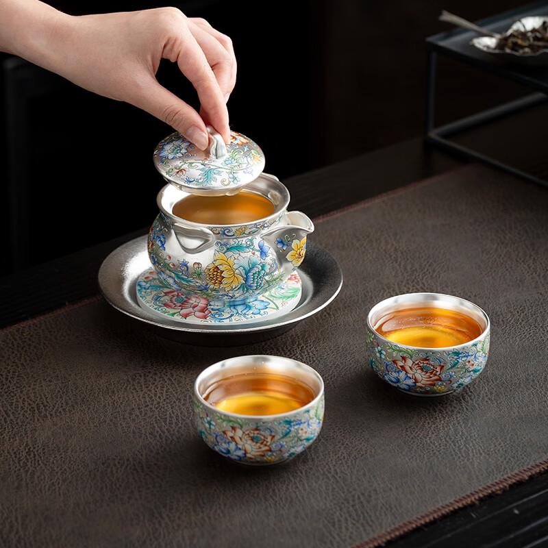 Zhexuan Silver-Plated Ceramic Tea Set