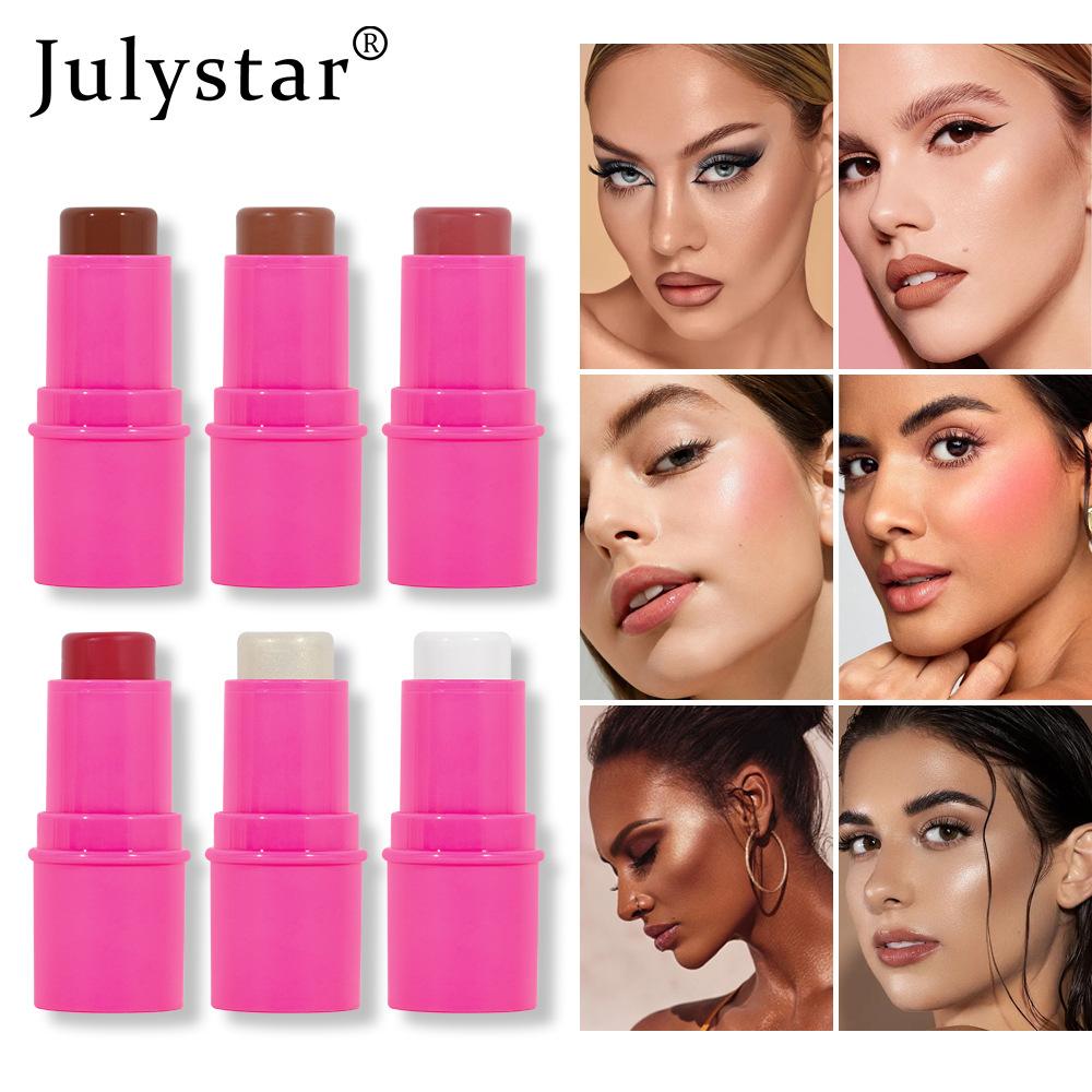 JULYSTAR Schönheit Gesicht Aufhellend und Pflegend Highlight Stick Make-up Natürlich Dreidimensional Langanhaltend Leicht zu Färbender Rouge Stick