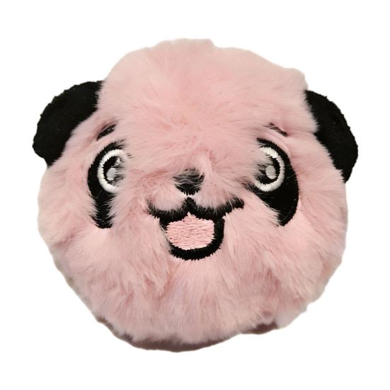 Squeaky Ball Dog Toy Plush Bouncy Rubber Ball Dog Chew Toy Interactive Puppy Teething Toy for Small Medium Dogs розовый