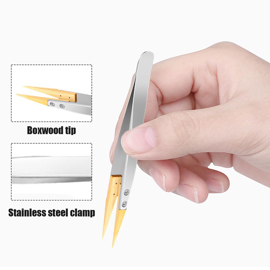 Watch repair tool, boxwood tweezers, precision anti magnetic tweezers, 27 # pointed tweezers, insulated and not damaging parts