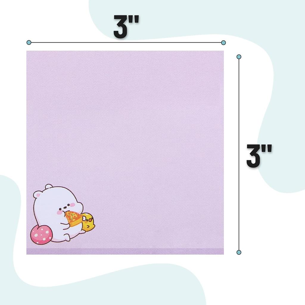 Mr. Pen- Sticky Notes, 3”x3”, 8 Pads, 400 Sheets, Cute Bear Sticky Notes, Sticky Pads Aesthetic