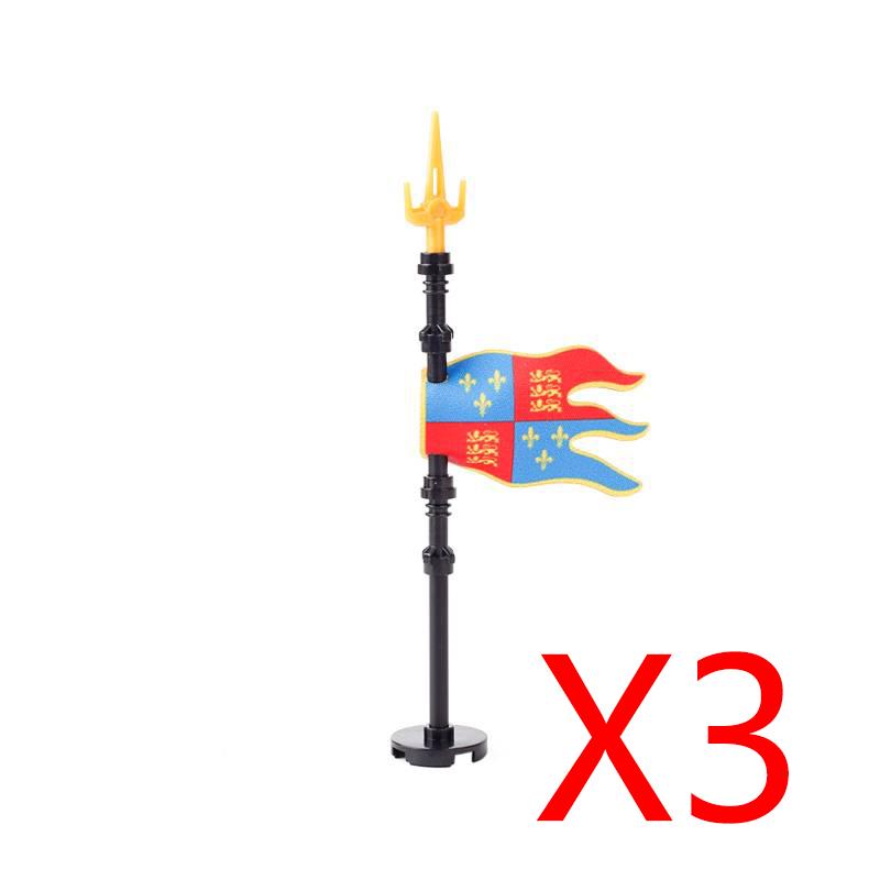 MOC Bloques de Construcción Militares Figuras de Soldados Medievales Armas Accesorios León Rojo Águila Negra Caballero Armadura Escudo Mini Ladrillos