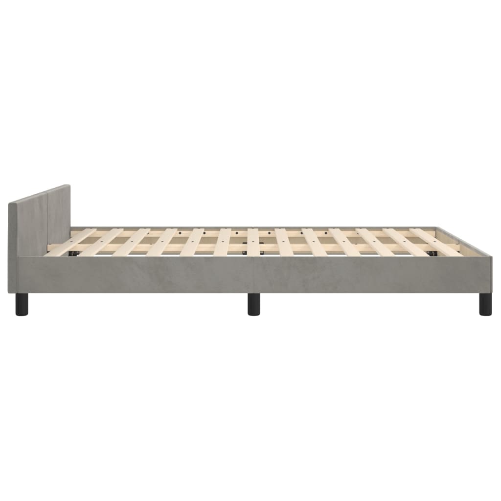 Bed Frame without Mattress Light Grey 140 x 190 cm Velvet