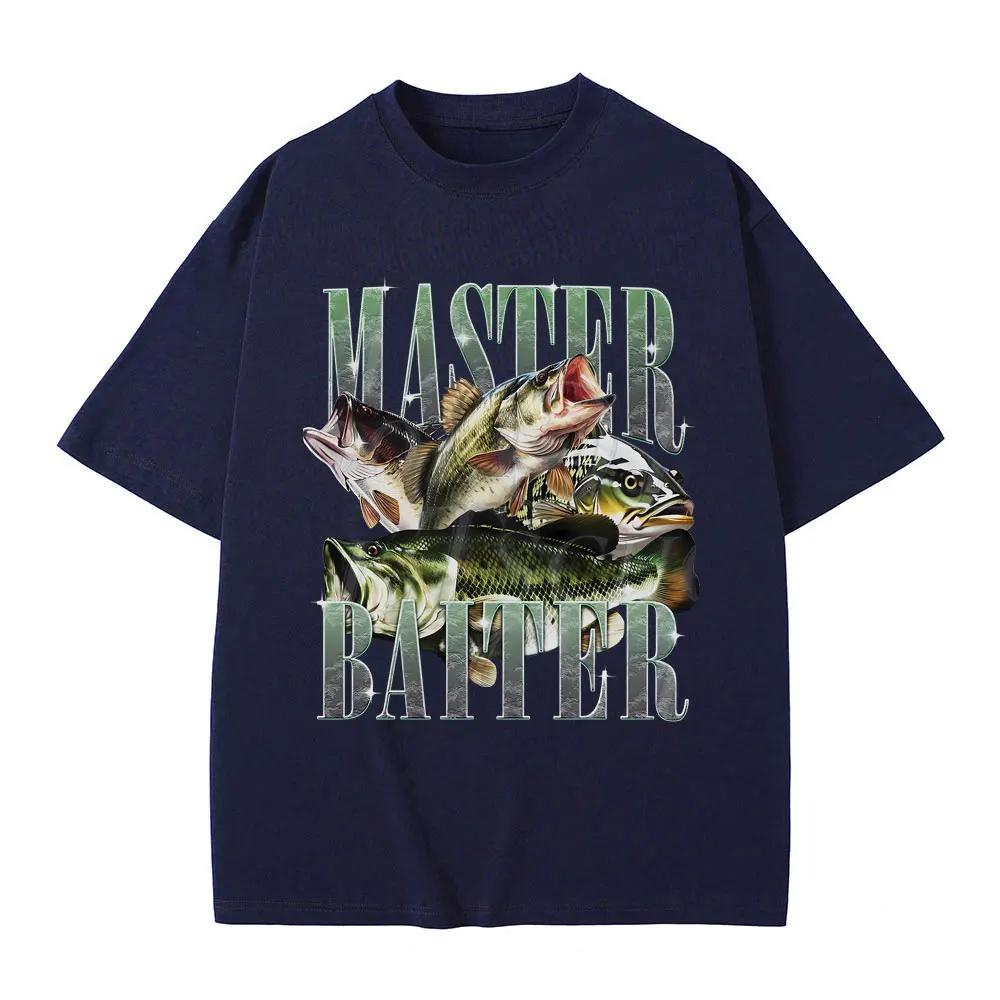 Lustiger Meme Master Baiter Barschfischen Fischer Grafik T-Shirts Unisex Lässiges Baumwoll-T-Shirt Kurzarm Vintage Sommer Pop T-Shirts