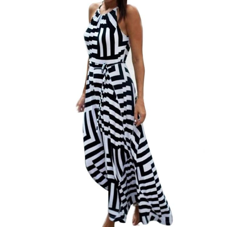 Abito Estivo Sexy da Spiaggia Donna Boho Maxi Lungo da Sera Festa Vestito Estivo