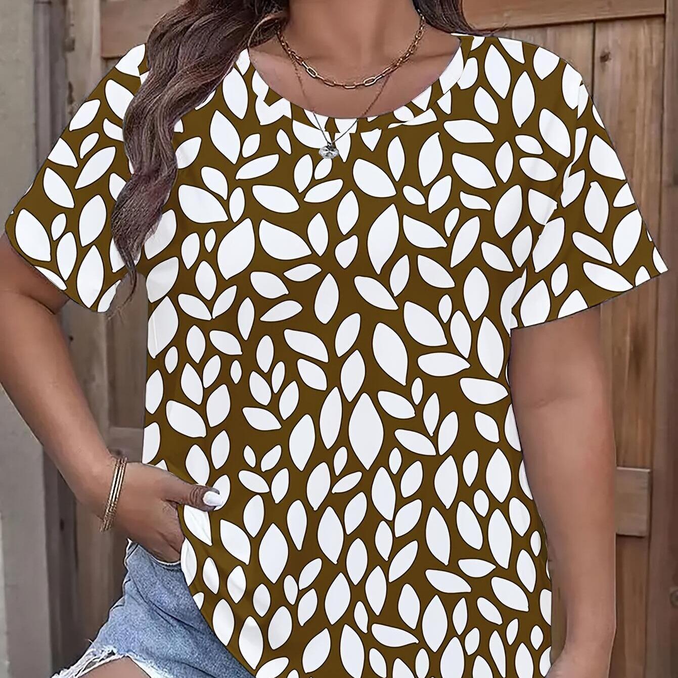 Стиль Цветок Бабочка Градиент Цифровой Печатный Короткий Рукав Повседневный Свободный — фото 5