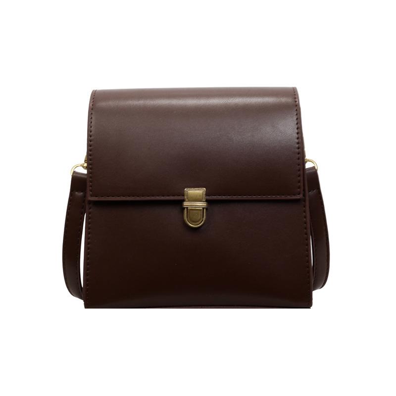 

Vintage Brown Retro Flap Saddle Bag PU Leather Crossbody Shoulder Handbag For Women Casual Versatile Adjustable Strap Satchel кавовий