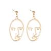 Promotional Earrings, Stylish And Simple Gold Face Contour Stud Earrings 1 Pair