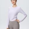Women's Long Sleeve Slim Fit Yoga Top - High Stretch, Quick Dry, with Side Drawstring for Fitness & Running (Autumn/Winter)