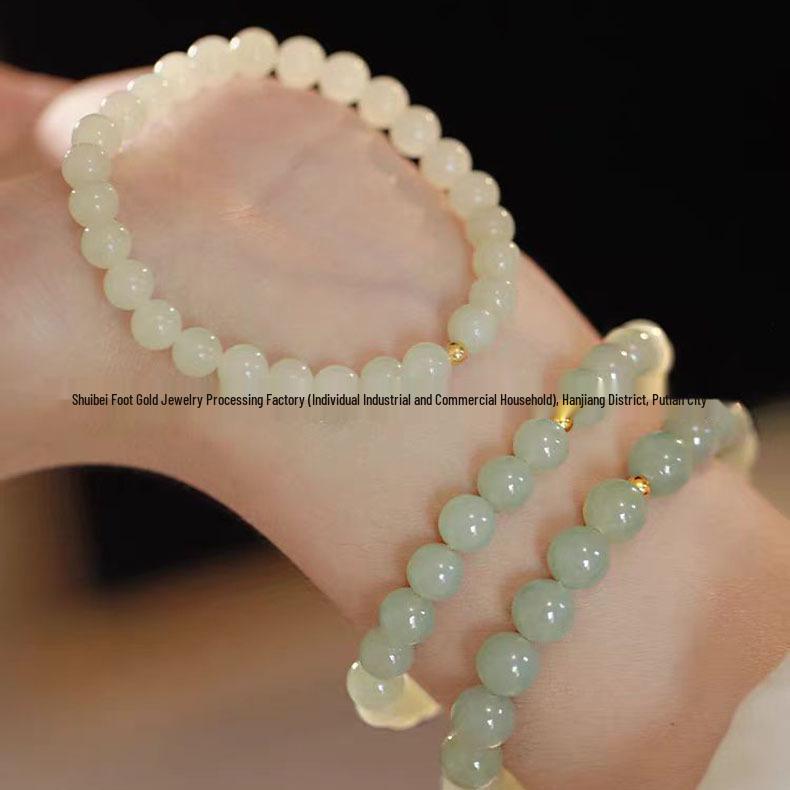 999 Pure Gold Square Sugar Bracelet with Gold Beads and Red String - Zodiac Year Gift for Women Single Bracelet