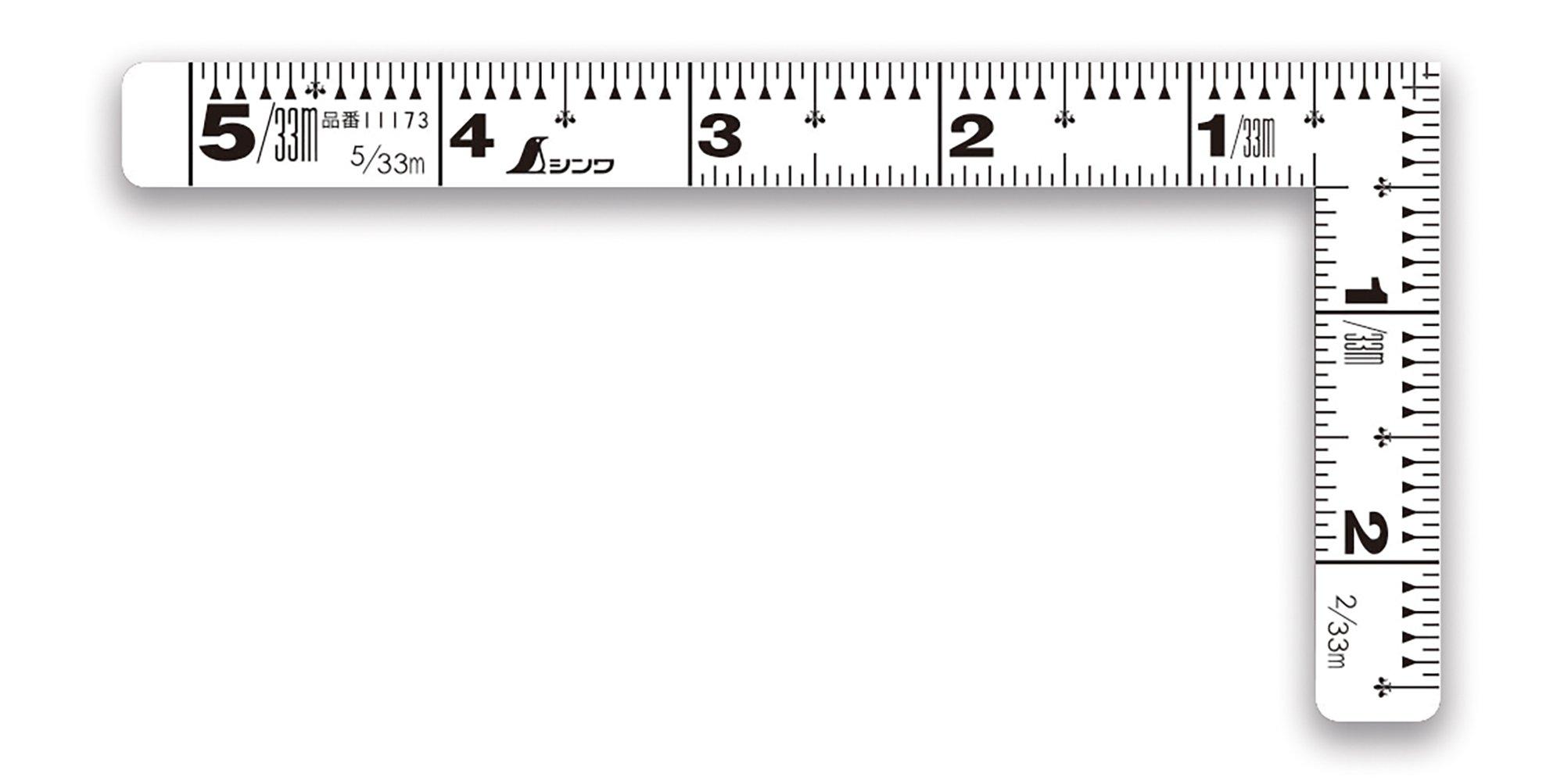 

Shinwa Sokutei Curved Ruler Flat Pita White 5 inch Same size on both sides 11173