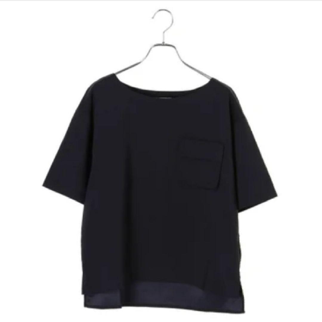 earth musicecology chest pocket design blouse F navy