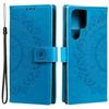 For Samsung Galaxy S24 Ultra Case PU Leather Mandala Flower Stand Cover with Strap