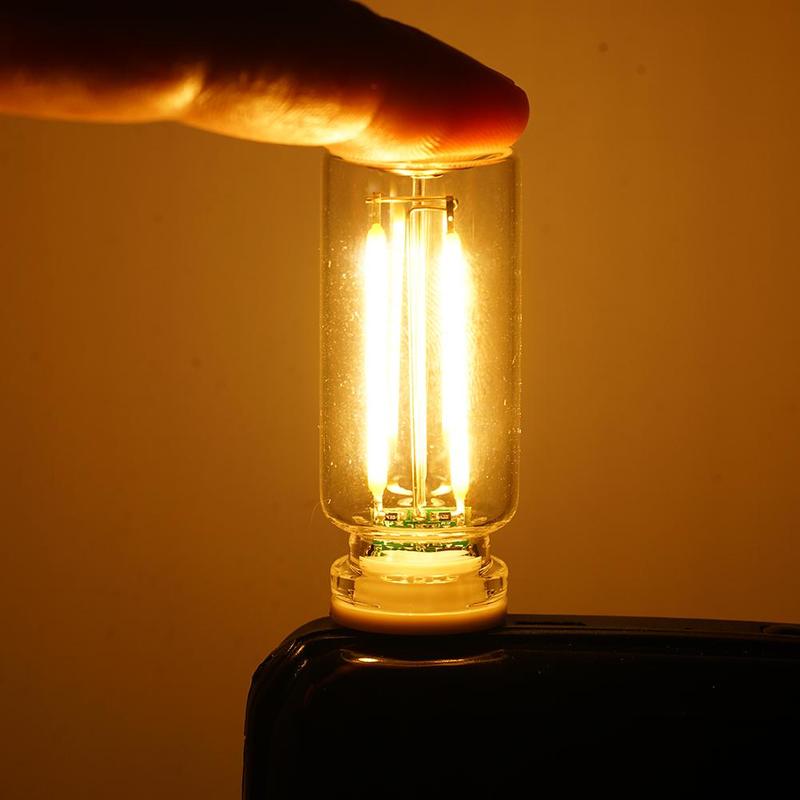 Car USB Night Light Touch control Dimmable LED Filament Lamp USB Plug and Play Decorative Atmosphere Light for Car Bedroom