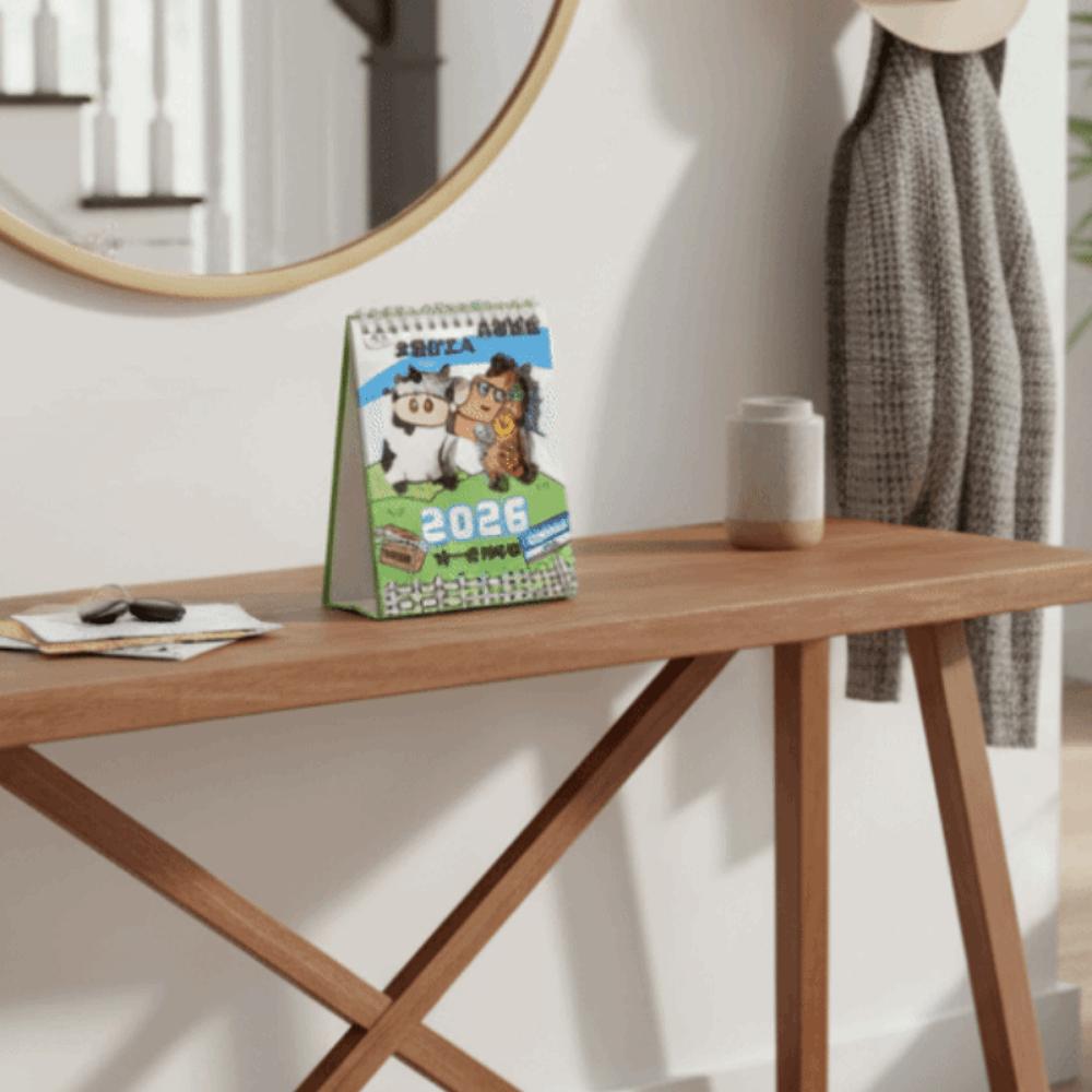 Double Coil Flip Calendar Cartoon Monthly Planner Creative Schedule Planner New Year Gifts