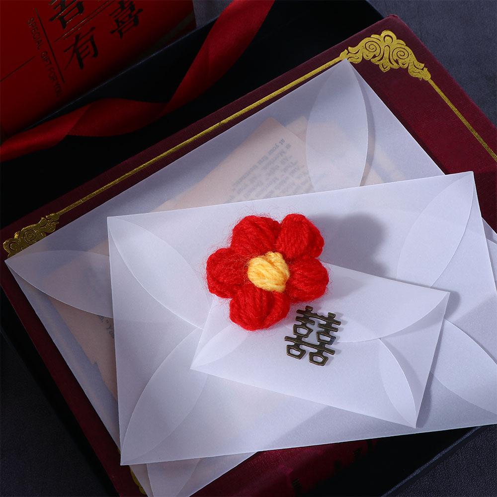 White Postcard Vintage Paper Envelopes Semi-transparent Sulfuric Acid Paper Envelopes For DIY