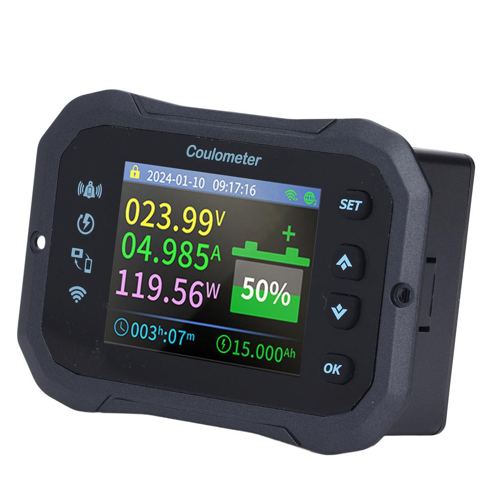 Battery Monitor WIFI Remote Control 10-100V 400A Battery Capacity Voltage Monitor Gauge for RV