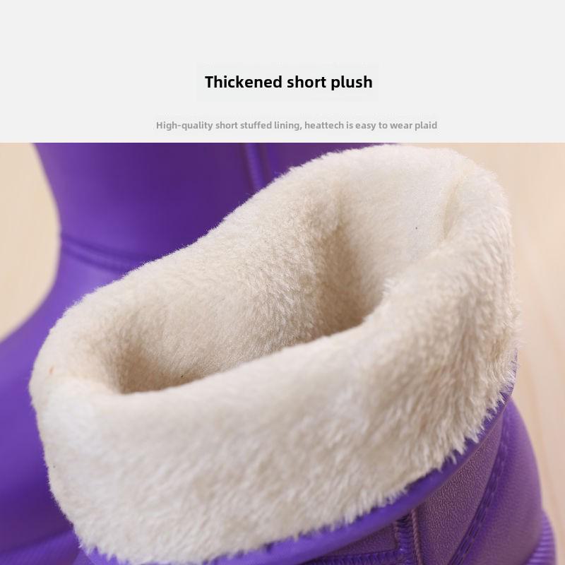 Ultra-Light Velvet Waterproof Snow Boots, EVA Materia, High-Top Design for Work, Car Wash, and Livestock Use