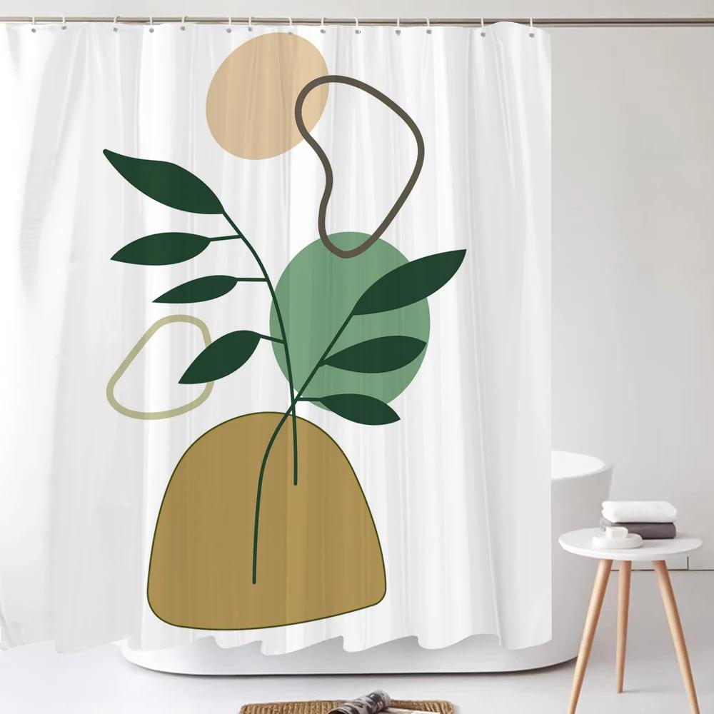 Minimalist Style Shower Curtain with Hooks  Sleek Decor for All Bathroom Types, Reinforced Eyelets & Easy To Clean