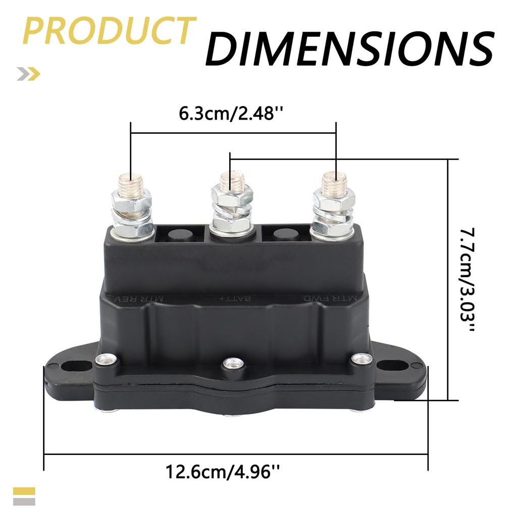 Winch Motor Reversing Solenoid 12V 6 Terminal DC Contactor Relay Switch Intermittent Duty Replaces 24450 214-1211A11 214-1211A11-06 Solenoid Switch