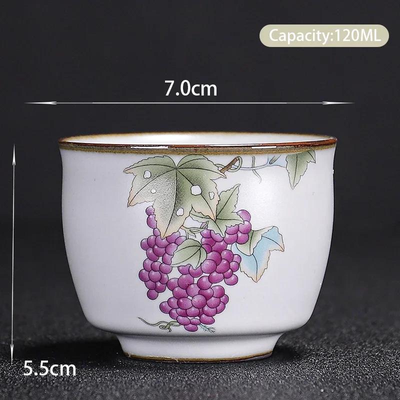 Boutique Ceramic Teacup Meditation Cup Hand Painted Landscape Travel Tea Bowl Handmade Tea Set Accessories Pu'er Master Cup
