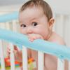 Baby Crib Bumper Strip Safety Guardrail Cover Soft Security Collision Avoidance Easy Installation for Baby Room Blue
