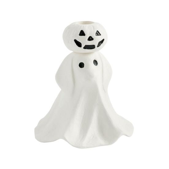Halloween Ghost Taper Candle Holder Spooky Resin Ghost Pumpkin Tapered Candlestick Holder for Halloween Wedding Party Office Home Table Decor