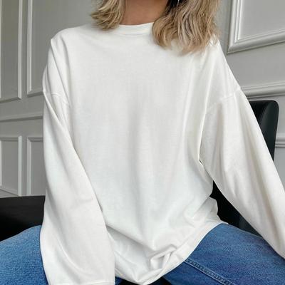 Moda Donna Nuovo Top Lavorato a Maglia Largo a Maniche Lunghe